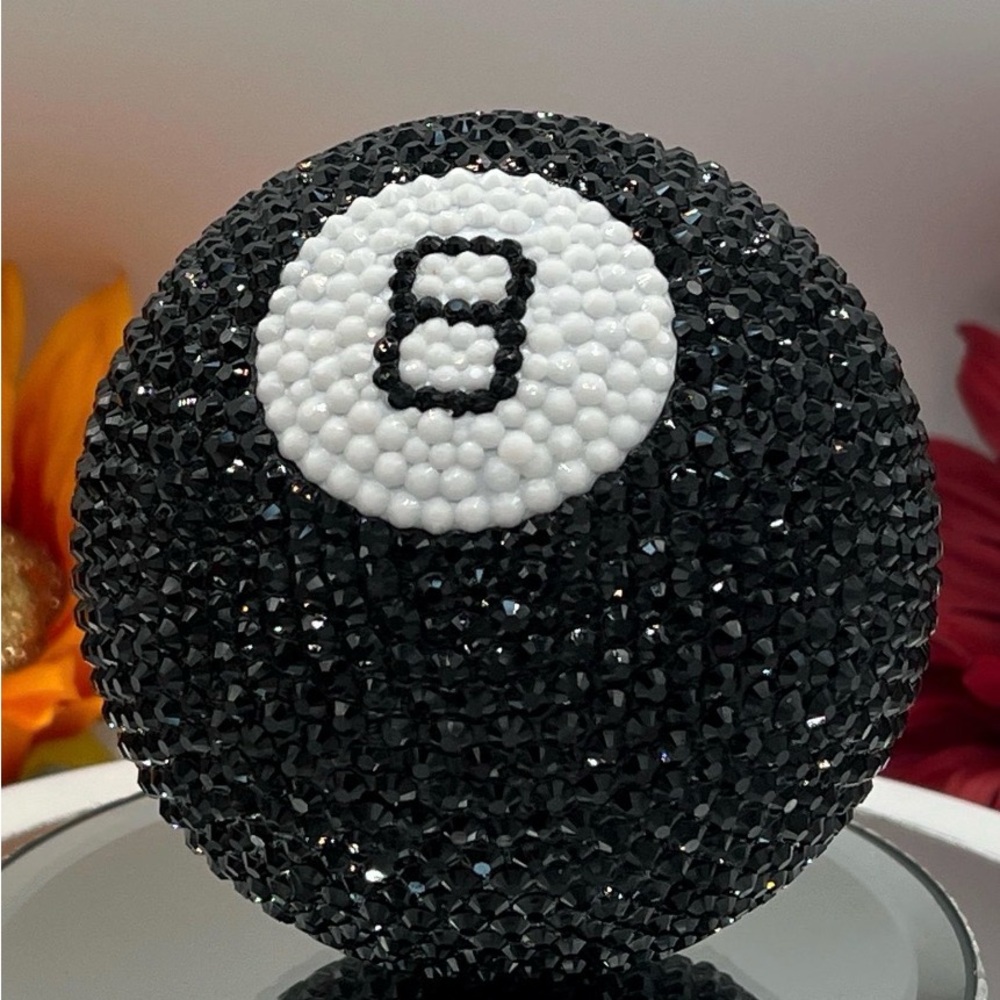 Black and White Beaded 8 Ball Decor